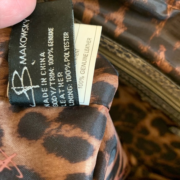 EUC B. Makowsky Snakeskin Leather Satchel Handbag - Picture 2 of 10